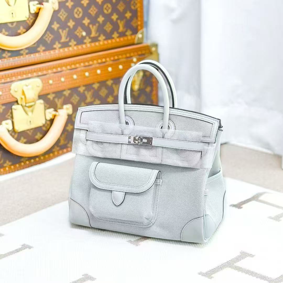 Hermes Birkin25 cargoN4 Platinum Gray Silver Buckle