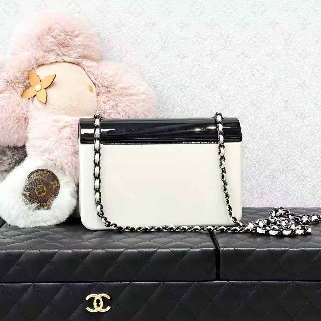 Chanel 21S Black and White Panda Colour-Blocked CF Large Mini Chain Bag