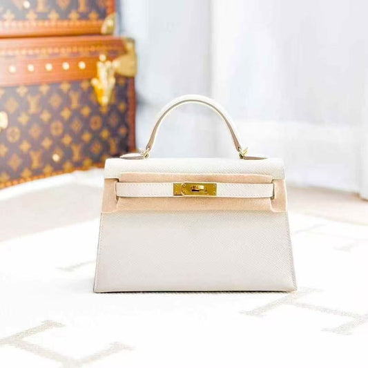 Hermes Mini Kelly II Size 10 Cream White