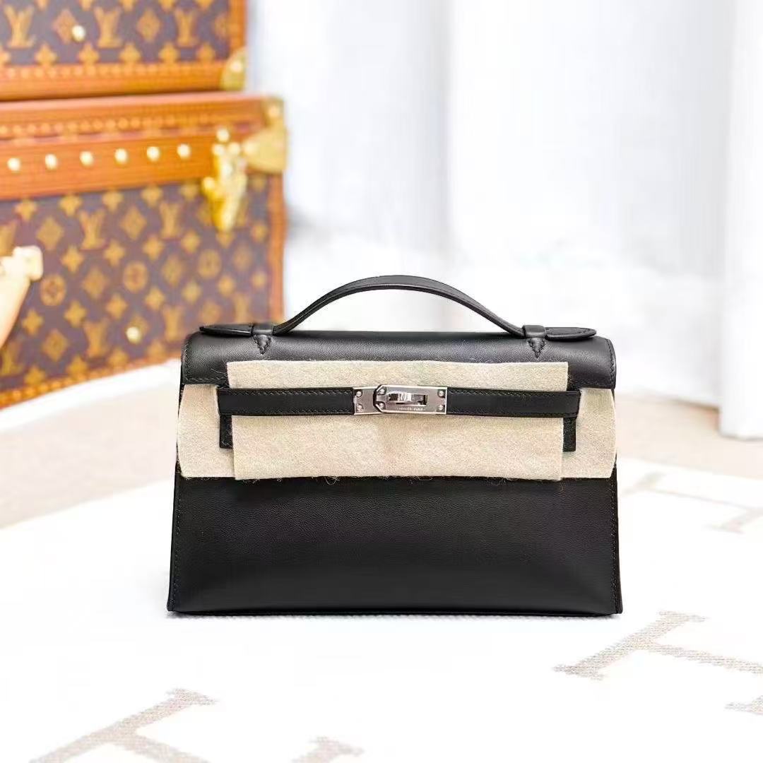 Hermes Mini Kelly First Generation Black and Silver