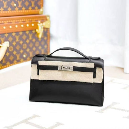 Hermes Mini Kelly First Generation Black and Silver