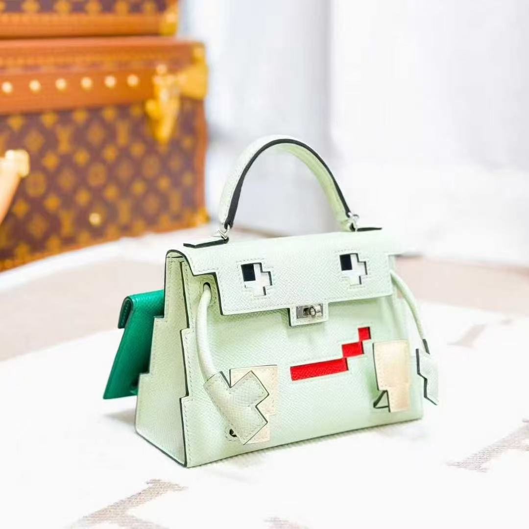 Hermes Kellydoll 0S Bubble Green Mosaic Doll