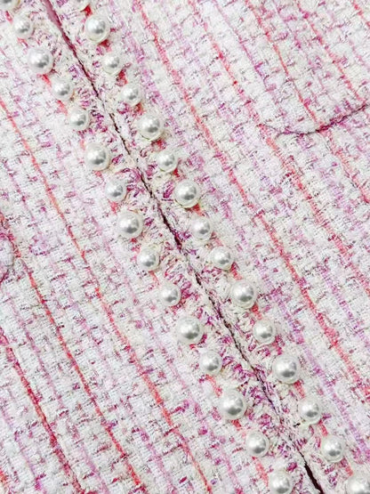 Chanel 25P Bestseller Pearl-Trimmed Pink Tweed Jacket