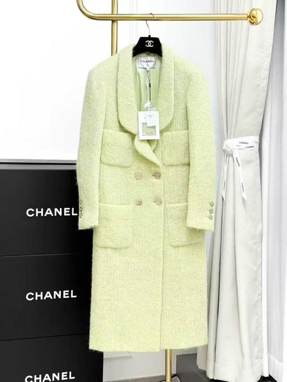 Chanel 20K Equestrian Collection Avocado Green Long Coat