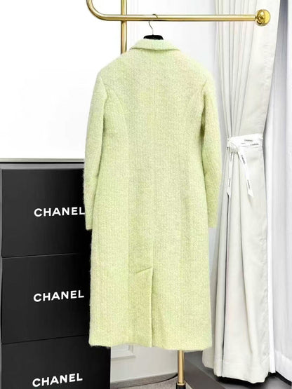 Chanel 20K Equestrian Collection Avocado Green Long Coat