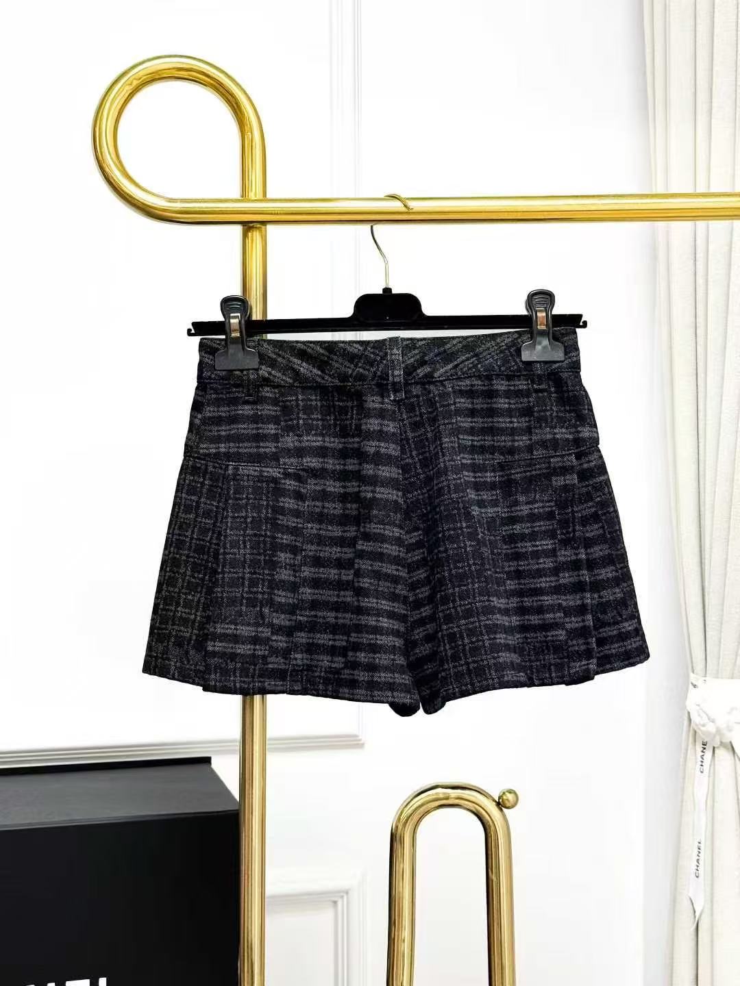 Chanel 24A Dark Grey Denim Skirt-Trousers