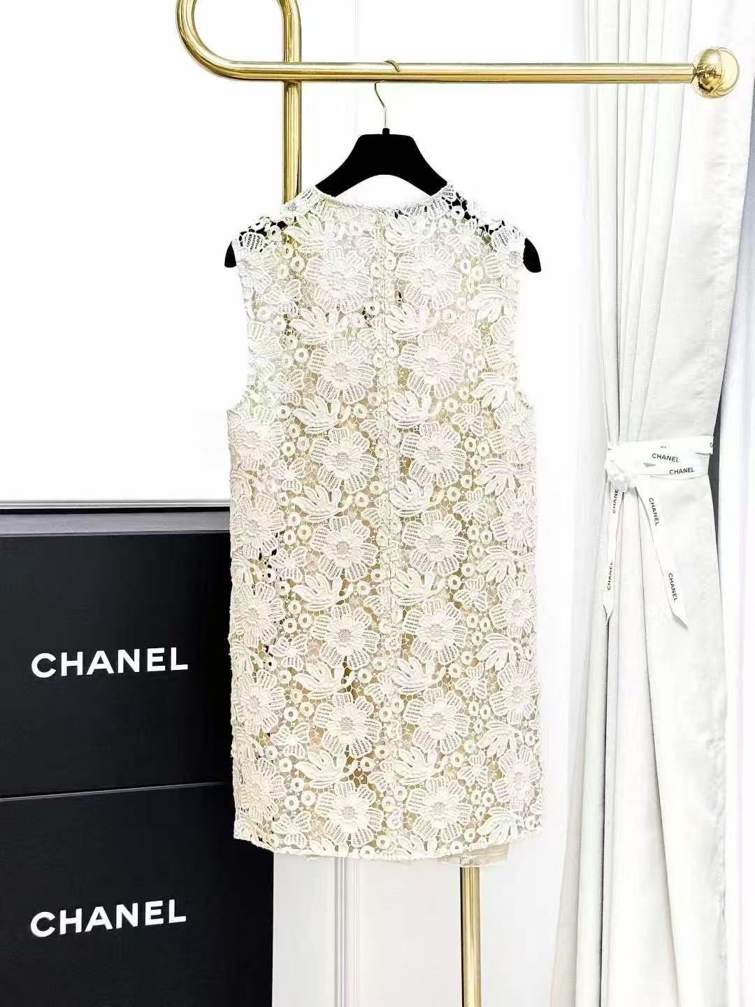 Prada Beige Floral Lace Sleeveless Slip Dress