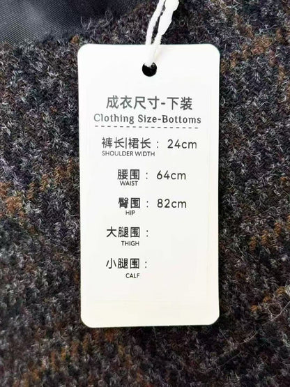 MiuMiu Dark Brown Mixed-Colour Check Knitted Wool Shorts