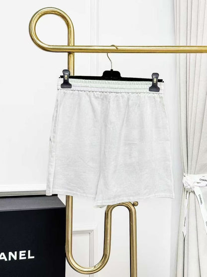 Loro Piana white linen shorts