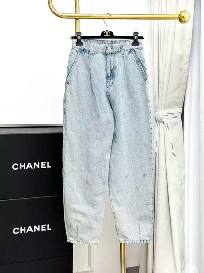 Chanel 21K Best-Selling Sequinned Double C Blue Gradient Denim Trousers