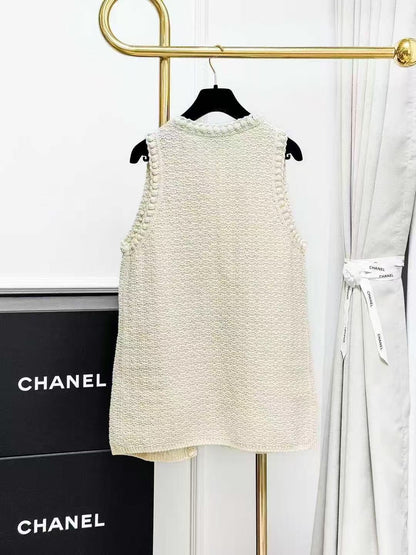Chanel 22Spring/Summer Off-White Four-Pocket Knitted Waistcoat