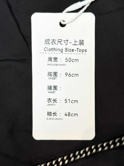 Chanel 21K 钻石镶嵌四口袋黑色圆领开衫
