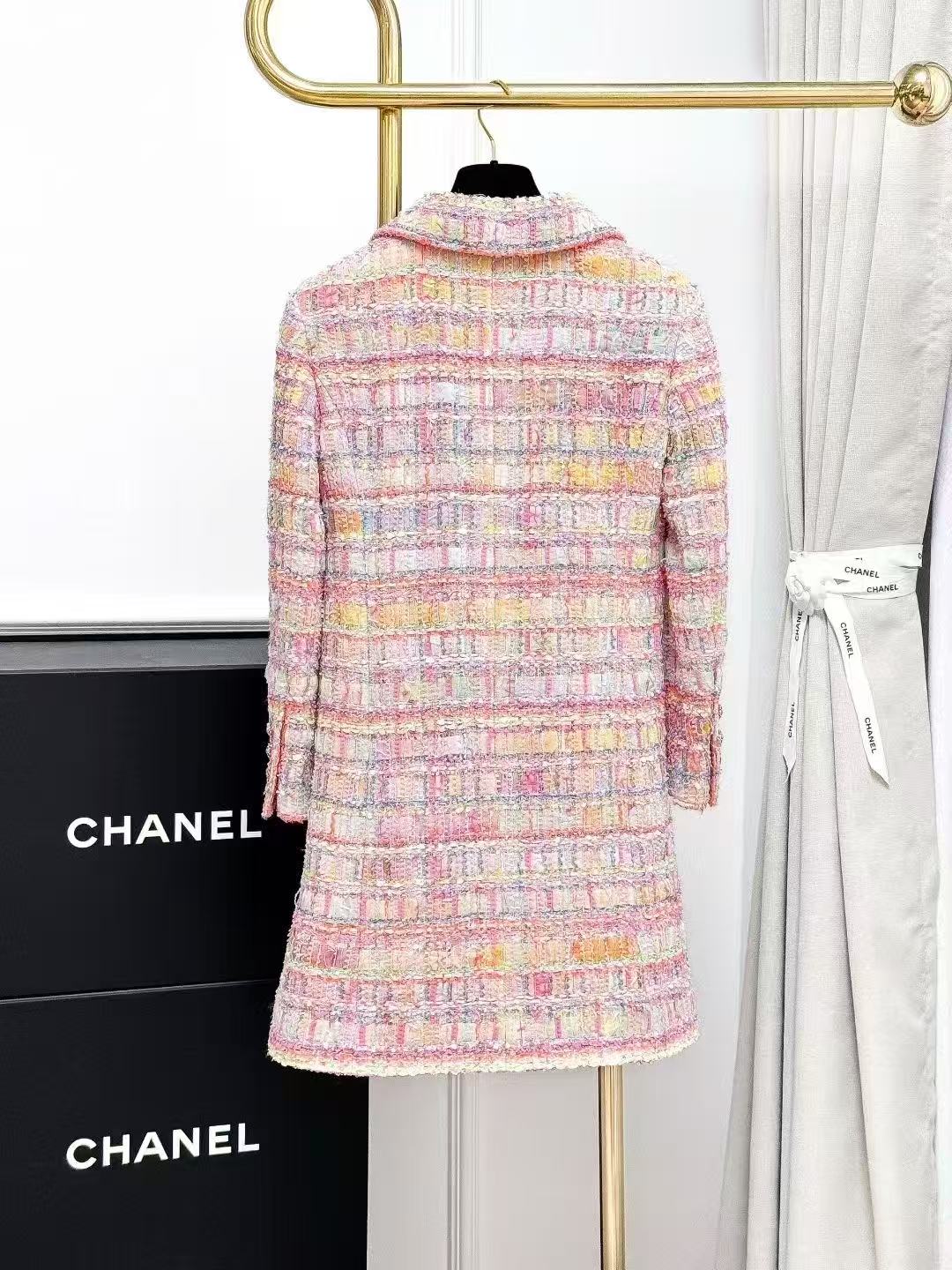 Chanel 24C Pastel Mosaic Rainbow Tweed Candy Diamond Buckle Knitted Jacket