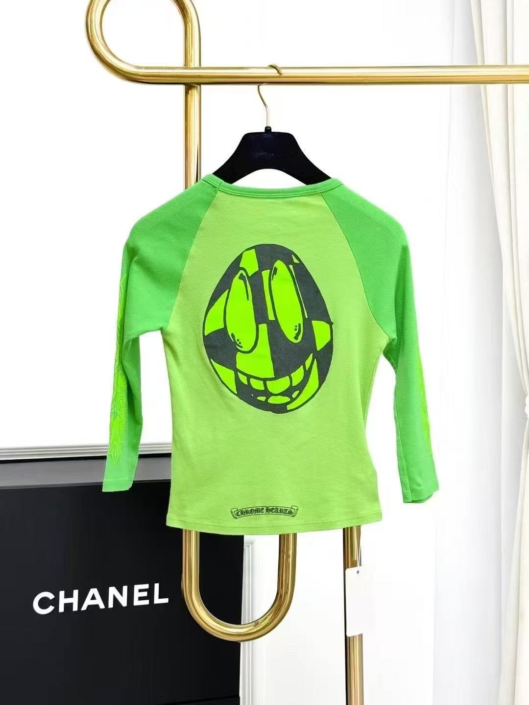 Chrome Hearts Avocado Green Soccer Pattern Slim-Fit Shirt