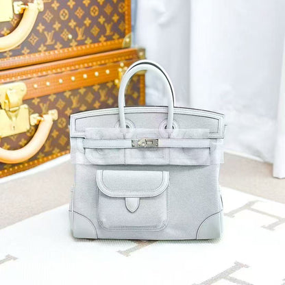 Hermes Birkin25 cargoN4 Platinum Gray Silver Buckle