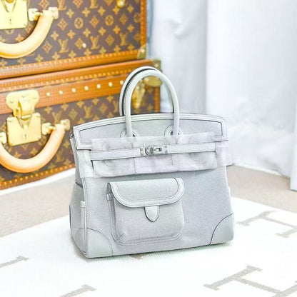 Hermes Birkin25 cargoN4 Platinum Gray Silver Buckle