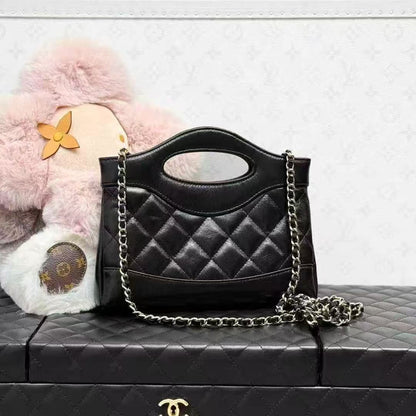 Chanel 25K Black Waxed Leather 31Nano Bag