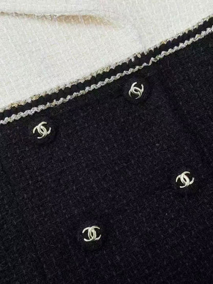 Chanel 20A Kangpeng Street Collection Black and White Double-Breasted Jacket
