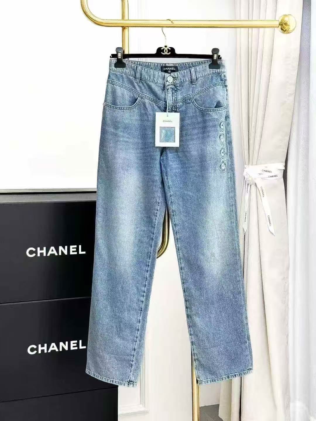 Chanel Best-Selling 25M Coco Beach Logo Blue Denim Jeans