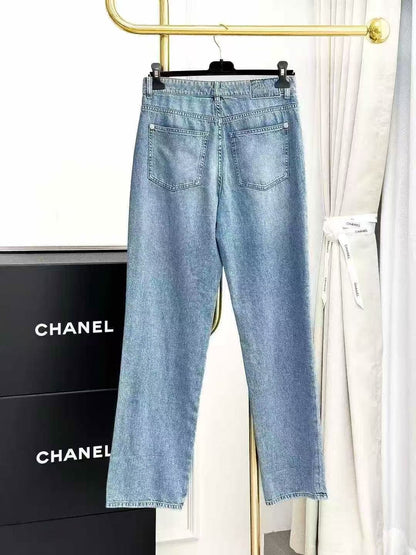 Chanel Best-Selling 25M Coco Beach Logo Blue Denim Jeans