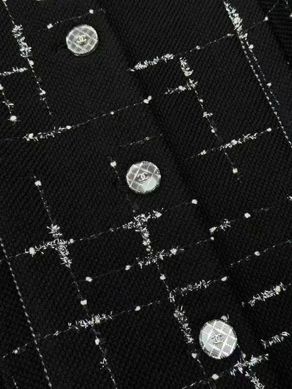 Chanel 21K Black and Silver Meteor Long Coat