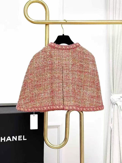 Chanel Roma Collection Orange Melange Knit Cape Dress Set