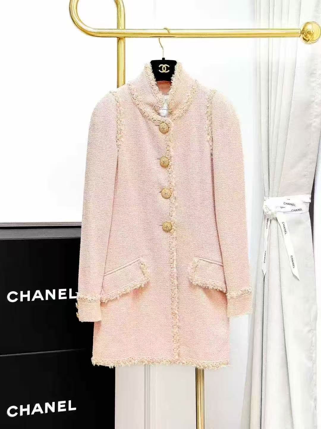Chanel Versailles Garden Collection Pink Stand Collar Trimmed Jacket