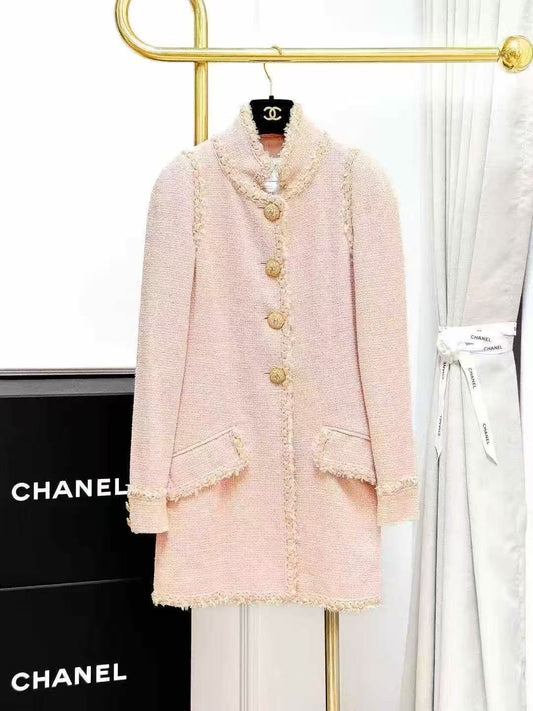 Chanel Versailles Garden Collection Pink Stand Collar Trimmed Jacket