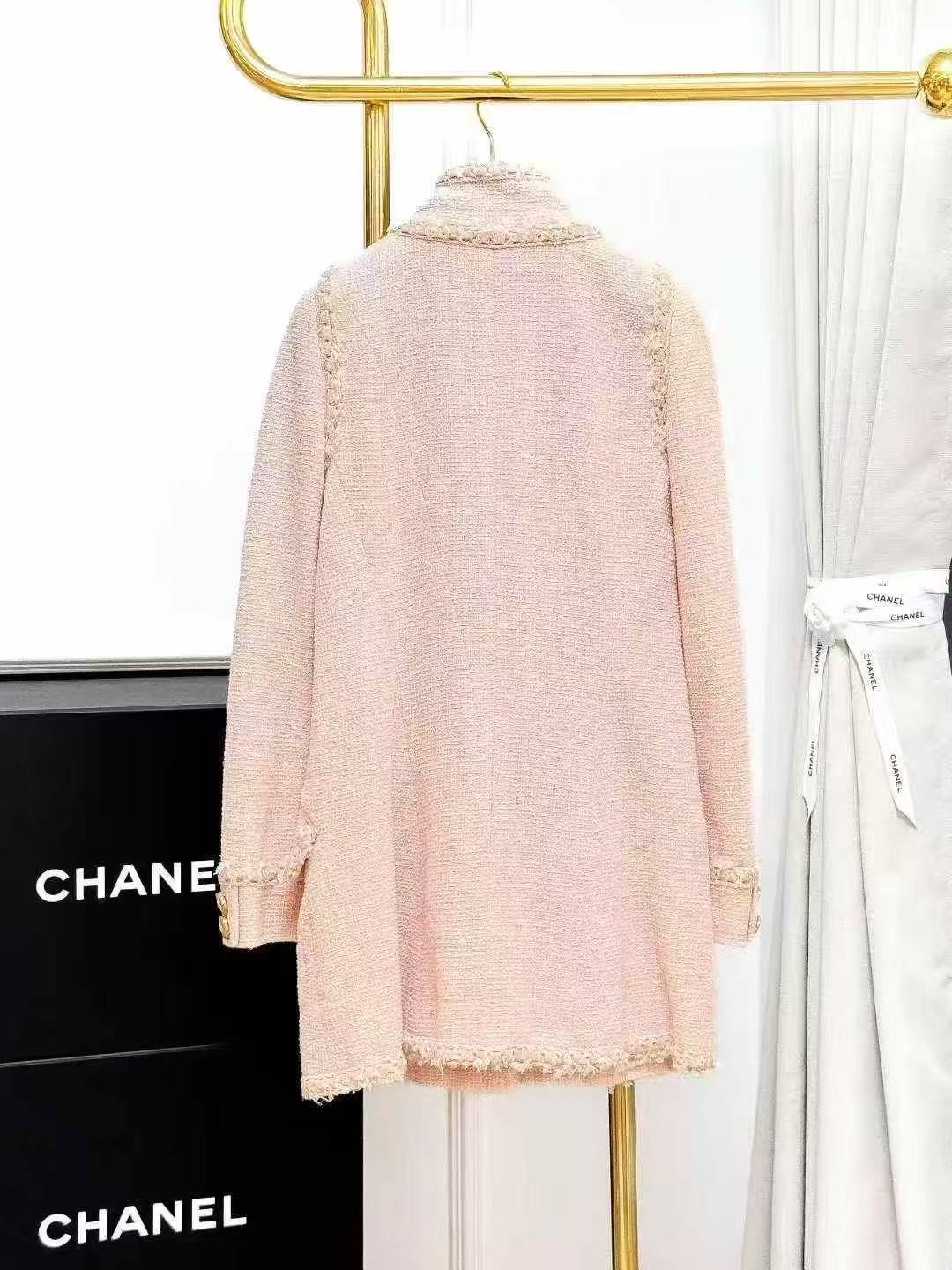 Chanel Versailles Garden Collection Pink Stand Collar Trimmed Jacket