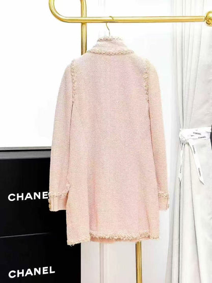 Chanel Versailles Garden Collection Pink Stand Collar Trimmed Jacket