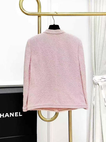 Chanel Seoul Collection Pink Cropped Knit Jacket