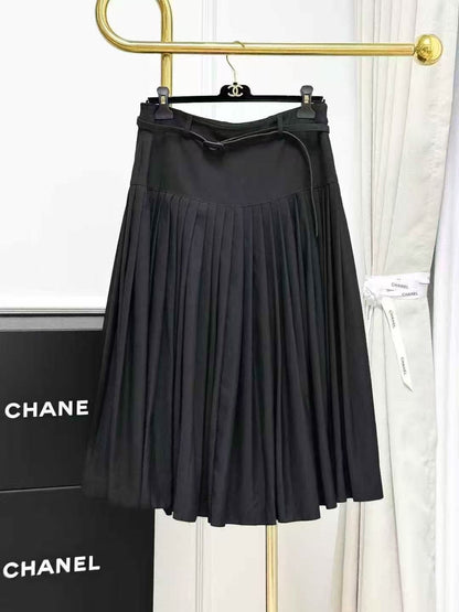 Dior Black High-Waisted Pleated Skirt