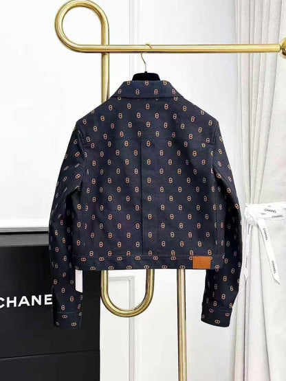 Hermes 25 New Black-Gray and Orange Pig Nose Denim Jacket