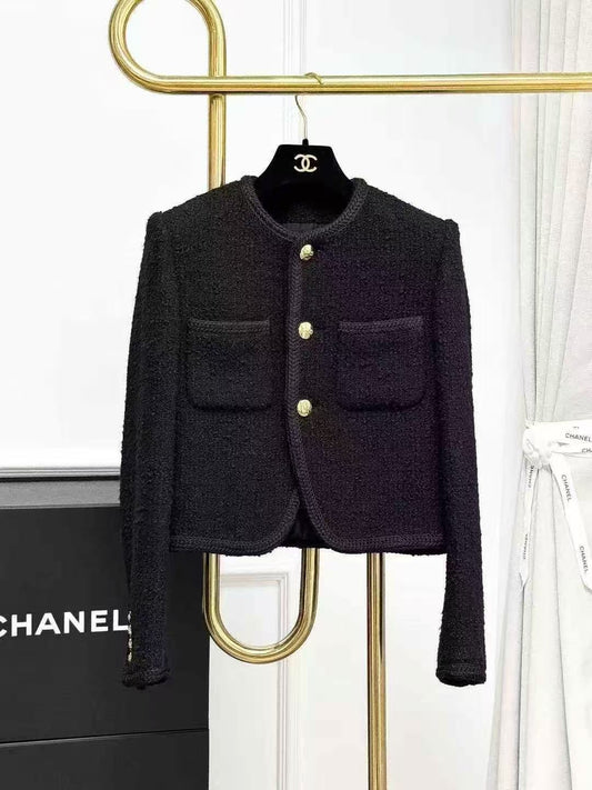 Celine Classic Wool Coat with Gold Buckle in Black