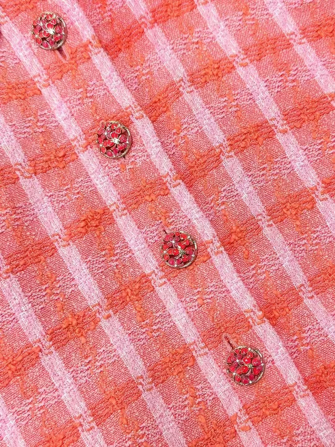 Chanel 24S Orange-Pink Tweed Maxi Dress