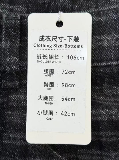 Chanel 24A Dark Gray Small Check Textured Denim Pants
