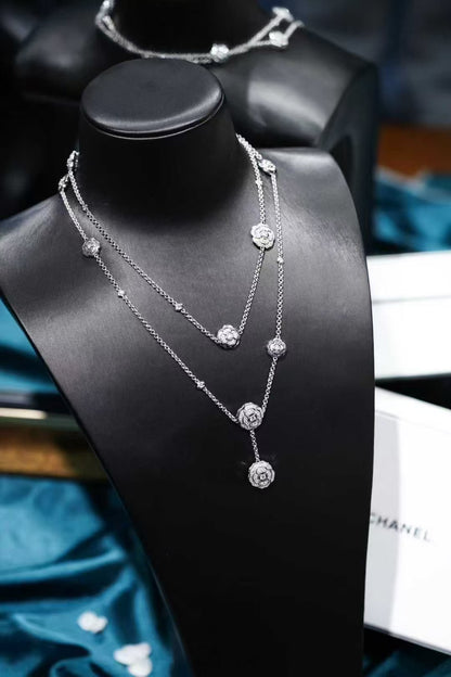 Chanel Haute Joaillerie Camelia Collection Full Diamond Camellia Long Necklace