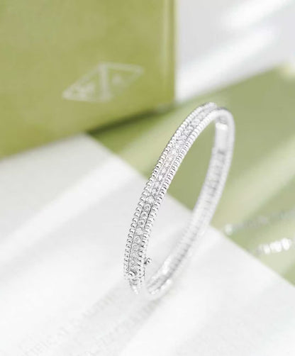 Van Cleef & Arpels Perlée Collection White Gold Single-Row Diamond-Set Bangle