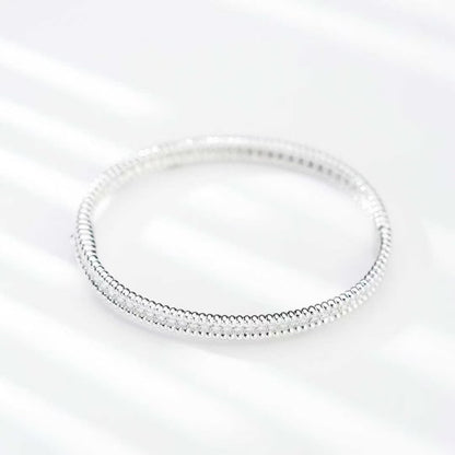 Van Cleef & Arpels Perlée Collection White Gold Single-Row Diamond-Set Bangle