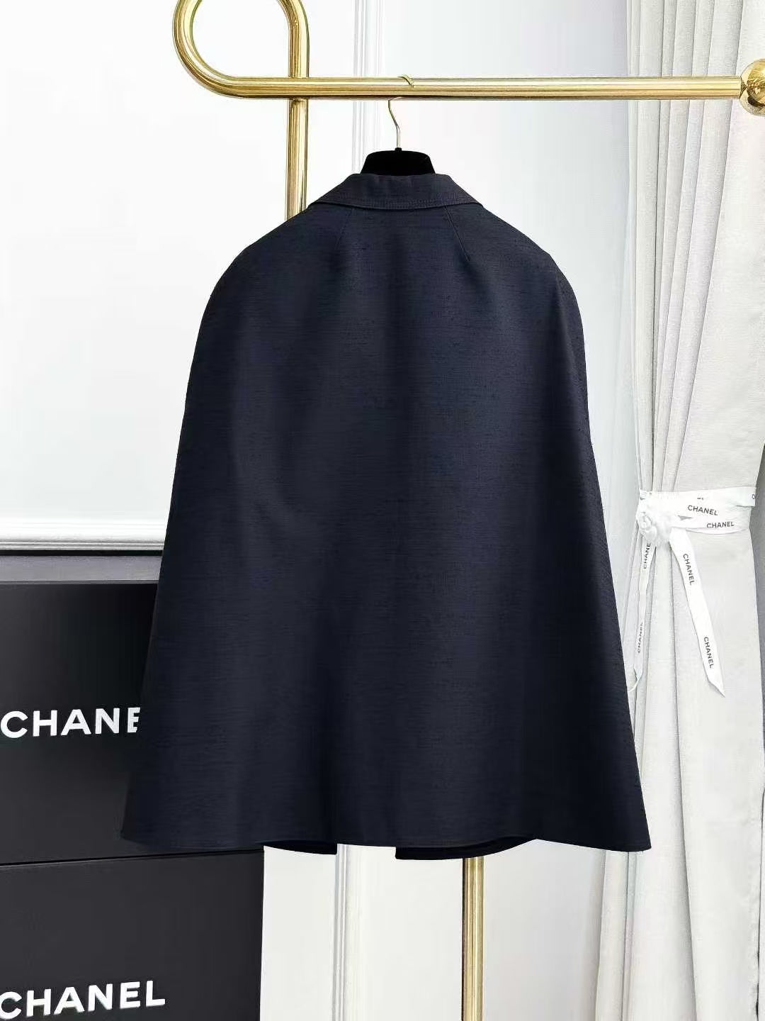 Dior Navy Blue Capelet-Style Jacket