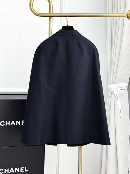 Dior Navy Blue Capelet-Style Jacket
