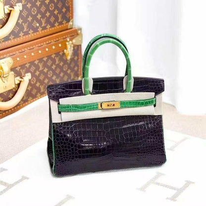 Hermes Birkin 30 N5 Gallon Purple with 1L Cactus Green