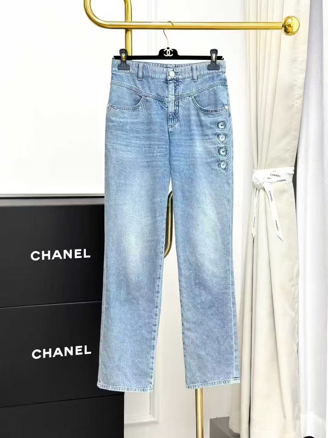 Chanel Bestseller 25M Coco Beach Letter Logo Blue Jeans