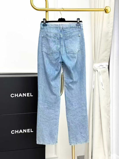 Chanel Bestseller 25M Coco Beach Letter Logo Blue Jeans