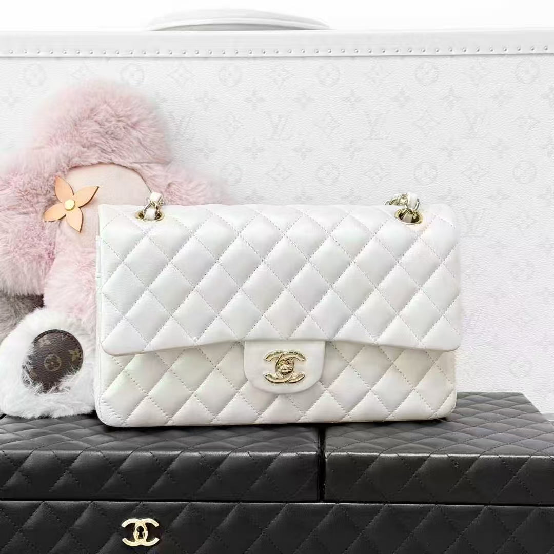 Chanel 21S Mermaid Princess Pearl White CF Medium Chain Bag