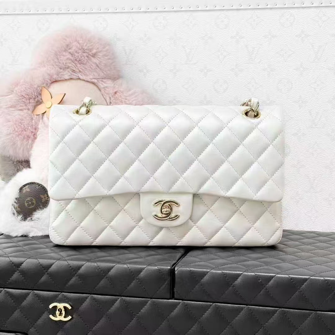Chanel 21S Mermaid Princess Pearl White CF Medium Chain Bag