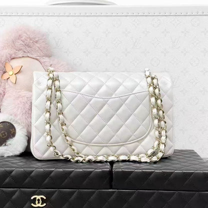 Chanel 21S Mermaid Princess Pearl White CF Medium Chain Bag