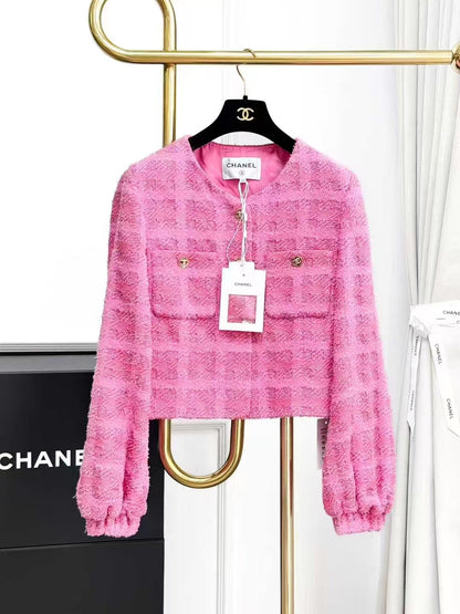 Chanel 24P Pink Lantern Sleeve Short Jacket