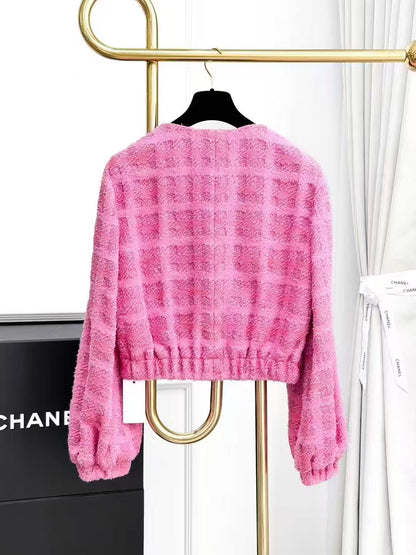 Chanel 24P Pink Lantern Sleeve Short Jacket