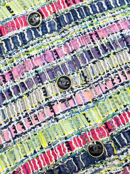 Chanel 21P Colorful Tweed Knit Long-Sleeve Jacket